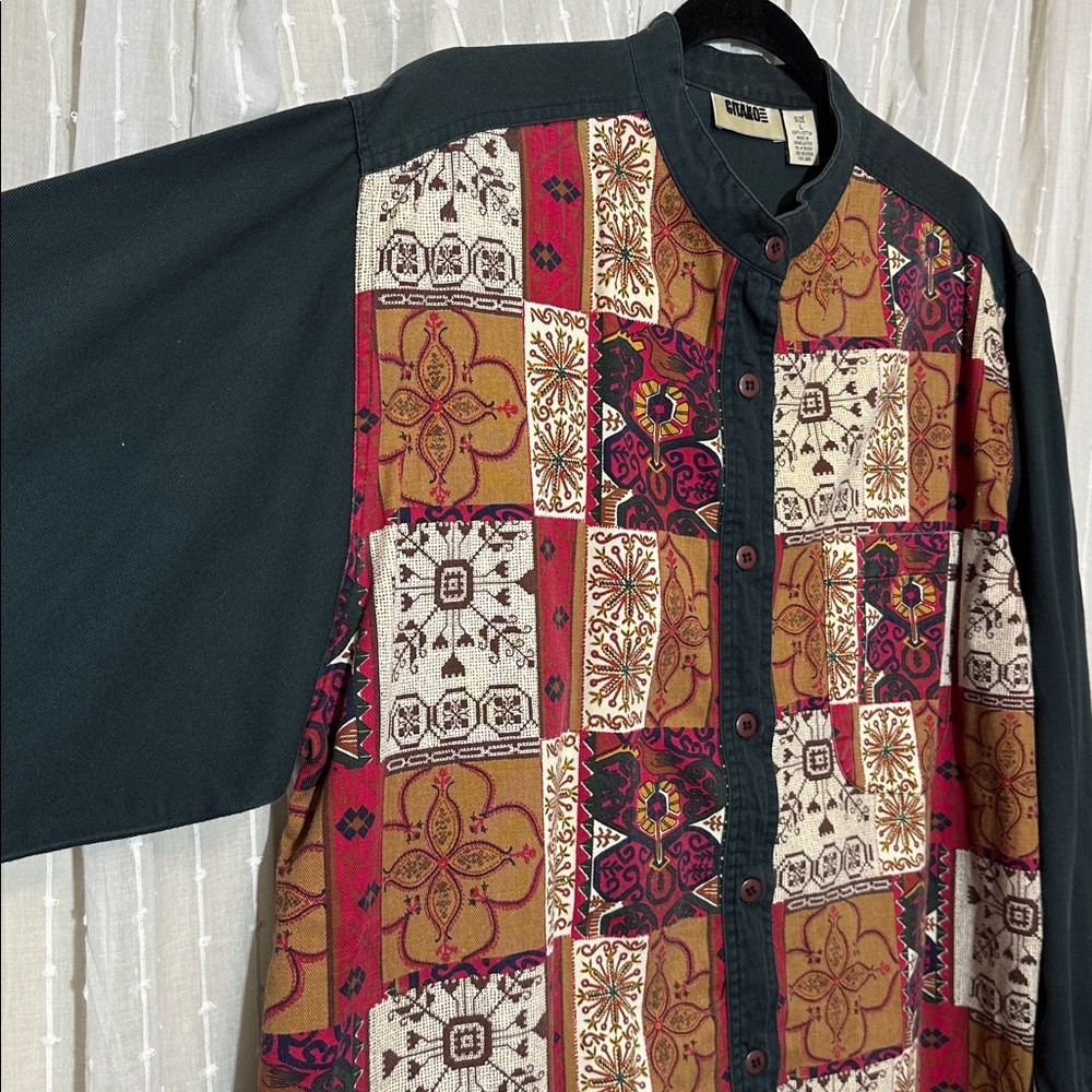 1990s Gitano patchwork print button down - image 4